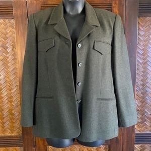 JONES NEW YORK - Olive Wool Jacket Size 16
